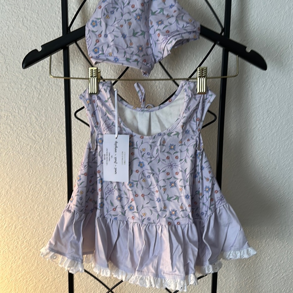 Well Dresses Wolf Omi Jo SS120 Cap House Dress Set Vines Print 12M